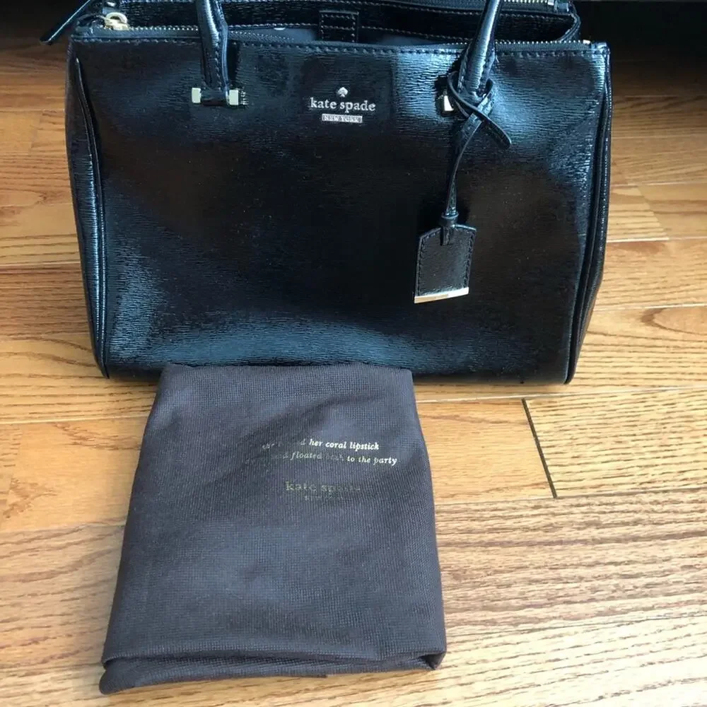 Kate Spade RARE Cedar Street Reena Shoulder Patent Leather Black handbag